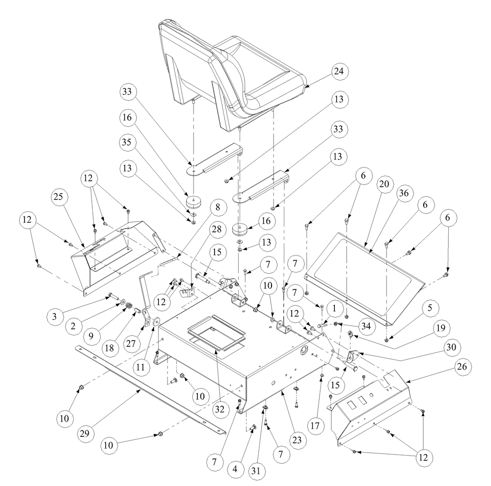 Control Assembly 42 Inch/44 Inch Diagram and Parts List for Z-FORCE42 53AA5A5G710 Cub Cadet Lawn Tractor